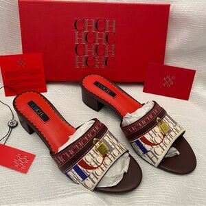 Carolina Herrera Multicolor Logo Mules